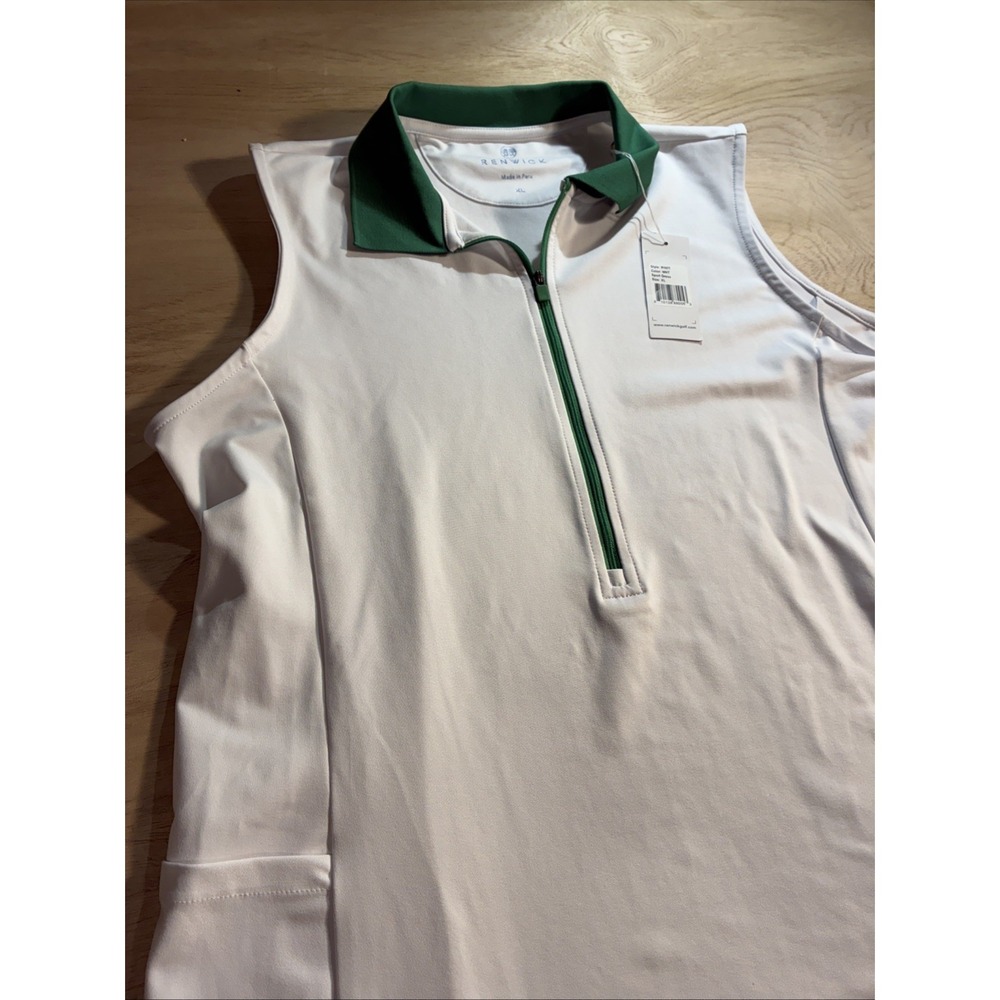 Renwick Dress Womens XL White Sport Polo Golf Pockets 1/2 Zip Sporty Tennis NWT - Picture 5 of 9